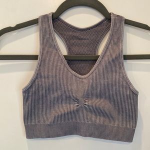Onzie ribbed yoga bra, gray size small